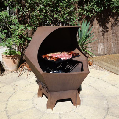 Corten Steel Outdoor Cooking Grills European Bbq Grill Tahan Cuaca