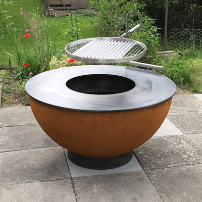 Tahan Karat Kayu Tanpa Asap Pembakaran Firepit Barbecue Brazier Pre Weathered