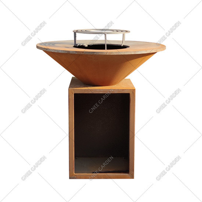 Kustomisasi Corten Steel Bbq Grill Garden Barbecue Charcoal Grill Daya Tahan Tinggi
