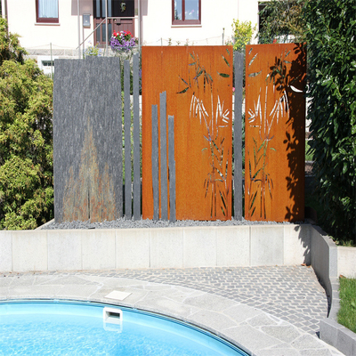 Produk Taman Logam Hias Rumah Layar Taman Corten Steel High End