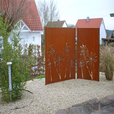 Panel Layar Dekoratif Ukir Corten Steel Garden Layanan OEM ODM