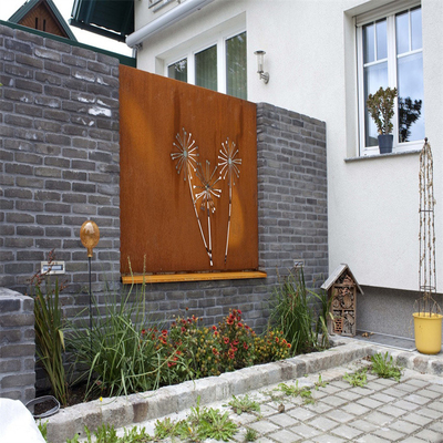 Panel Layar Dekoratif Ukir Corten Steel Garden Layanan OEM ODM