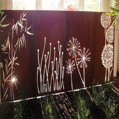 Produk Taman Logam Kekakuan Tinggi Layar Privasi Corten Steel Indah