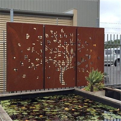 Produk Standar ASTM Metal Garden Laser Cut Corten Steel Screen Panels