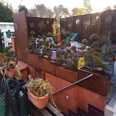 Balcony Decor Corten Steel Laser Cut Panels Metal Privacy Screens Prerusted