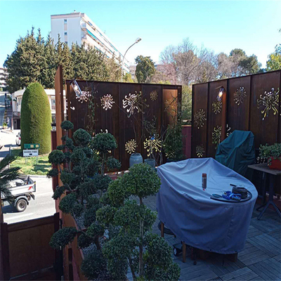 Balcony Decor Corten Steel Laser Cut Panels Metal Privacy Screens Prerusted