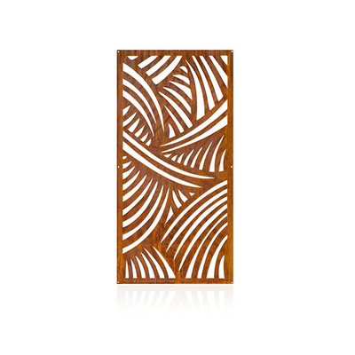 Weathering Steel Outdoor Metal Screen Divider Laser Cut Untuk Dekorasi