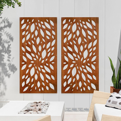 Seni Dekorasi Taman Logam Produk Panel Privasi Corten Steel Bukti Cuaca
