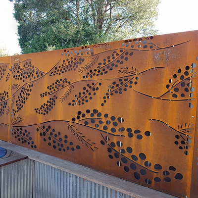 Panel Layar Baja Corten Produk Taman Logam Dekoratif Berkarat OEM ODM