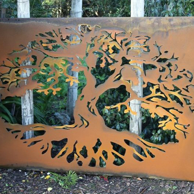 OEM Metal Garden Products Corten Steel Privacy Screen Dekorasi Halaman Belakang