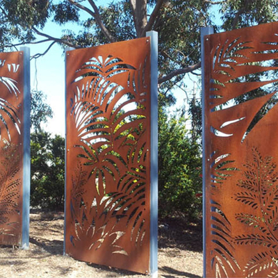 OEM Metal Garden Products Corten Steel Privacy Screen Dekorasi Halaman Belakang