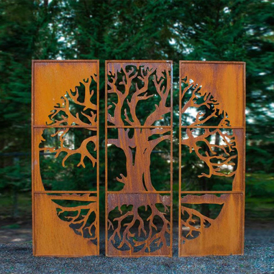 OEM Metal Garden Products Corten Steel Privacy Screen Dekorasi Halaman Belakang