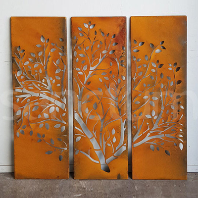 OEM Metal Garden Products Corten Steel Privacy Screen Dekorasi Halaman Belakang
