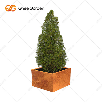 Metal Bending Rusty Corten Steel Planter Box Di Teras Luar Ruangan