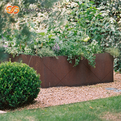 1200 * 500 * 600mm Corten Steel Penanam Sayuran Kotak Penanam Logam Berkarat
