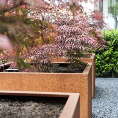 Corten Steel Rusty Metal Flower Planters Fabrikasi Pot Tanaman