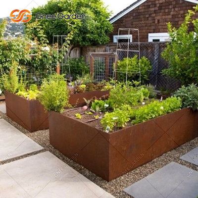 Kustomisasi Kotak Penanam Taman Logam Corten Steel Trough Planter 1200mm
