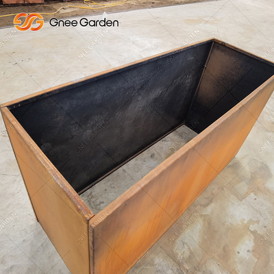 Kustomisasi Kotak Penanam Taman Logam Corten Steel Trough Planter 1200mm