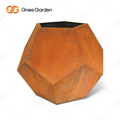 OEM ODM Dekoratif Corten Steel Garden Planters Corten Plant Pot antiwear