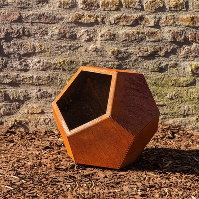 Potong Laser Corten Steel Planter Garden Pot Bunga Luar Ruangan