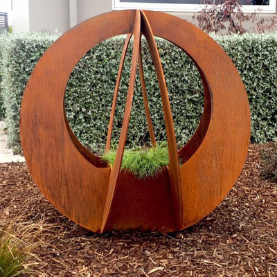 Gnee Garden Large Corten Steel Planters Dekoratif Luar Ruangan