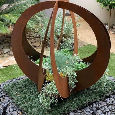 Gnee Garden Large Corten Steel Planters Dekoratif Luar Ruangan