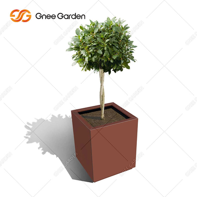 Corten Steel Metal Garden Planters Kotak Warna Karat Luar Ruangan