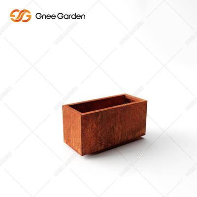 Bentuk Persegi Cubic Corten Steel Planter Pot Bunga Logam Untuk Taman