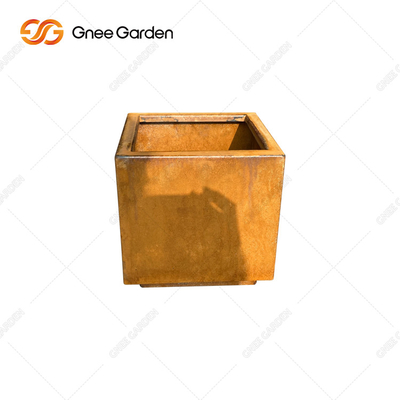 Corten Steel Metal Garden Planters Kotak Warna Karat Luar Ruangan