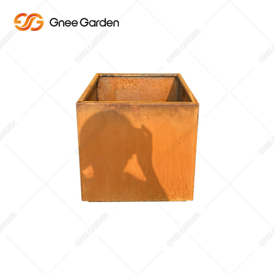 Corten Steel Metal Garden Planters Kotak Warna Karat Luar Ruangan