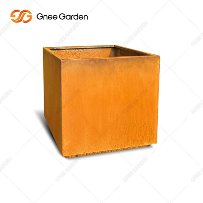 Taman Corten Steel Rustic Pekebun Logam Luar Ruangan Besar Square