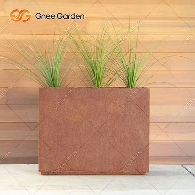 90*25*25 cm Geometric Rectangular Metal Planter Box Corten Steel