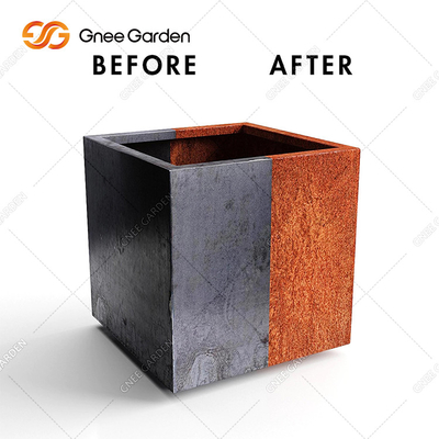 90*25*25 cm Geometric Rectangular Metal Planter Box Corten Steel