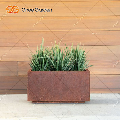 90*25*25 cm Geometric Rectangular Metal Planter Box Corten Steel