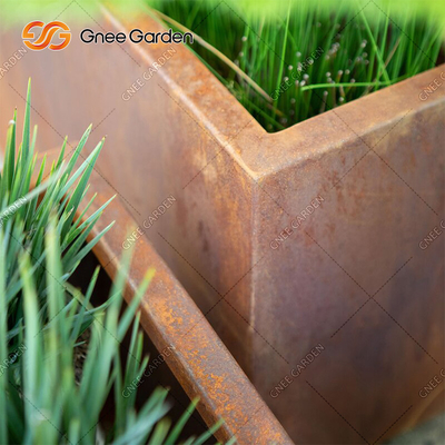 Corten Steel Rectangular Flower Pot Metal Rusty Nursery Planter Tebal 2mm
