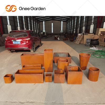 Corten Steel Rectangular Flower Pot Metal Rusty Nursery Planter Tebal 2mm