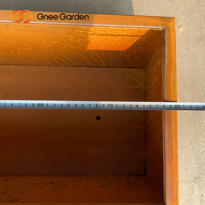 Corten Steel Square Rusty Planter Box Tahan Cuaca Untuk Bunga
