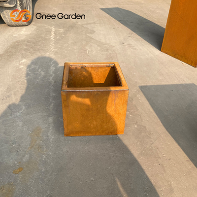 Taman Corten Steel Rustic Pekebun Logam Luar Ruangan Besar Square