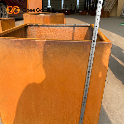 Taman Corten Steel Rustic Pekebun Logam Luar Ruangan Besar Square