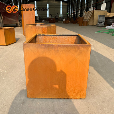 Corten Steel Rusty Metal Flower Planters Fabrikasi Pot Tanaman