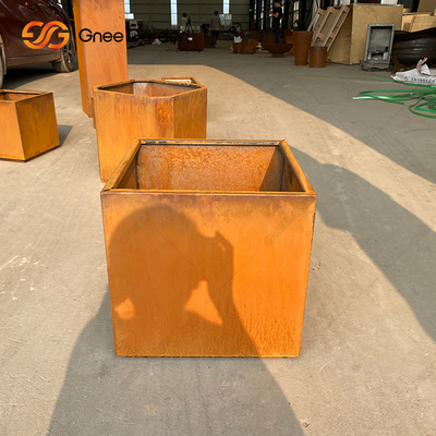 Taman Corten Steel Rustic Pekebun Logam Luar Ruangan Besar Square