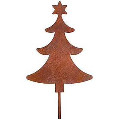 Ornamen Taman Logam Berkarat Baja Corten Dekorasi Berbentuk Pohon Natal