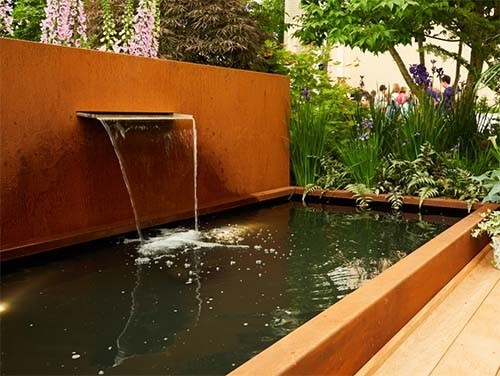 1800mm Anti Korosi Ornamen Taman Logam Corten Steel Water Trough