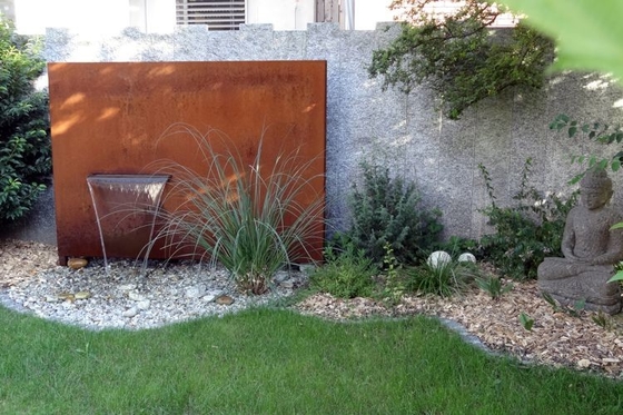 1800mm Anti Korosi Ornamen Taman Logam Corten Steel Water Trough