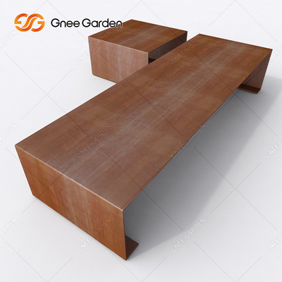 Ketebalan 1.5mm Outdoor Metal Furniture Bangku Baja Luar Ruangan Corten Steel