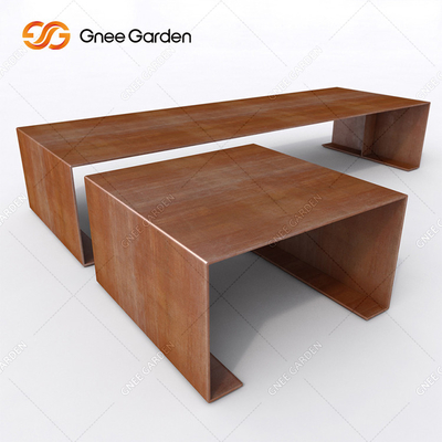 Ketebalan 1.5mm Outdoor Metal Furniture Bangku Baja Luar Ruangan Corten Steel