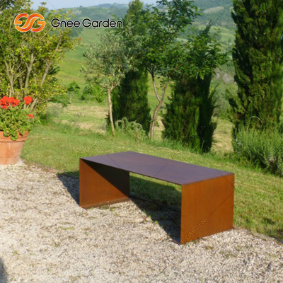 1800mmx510mm Outdoor Metal Furniture Corten Steel Bench Untuk Ruang Publik