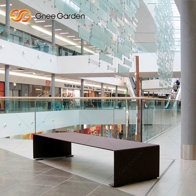 1800mmx510mm Outdoor Metal Furniture Corten Steel Bench Untuk Ruang Publik