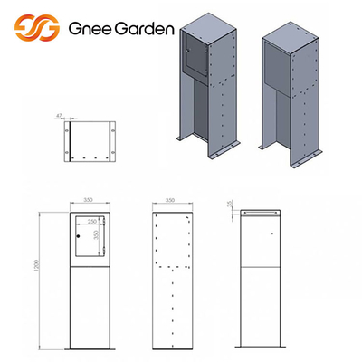 SGS Menyetujui Perabotan Logam Luar Ruangan Corten Steel Letterbox Berdiri Bebas