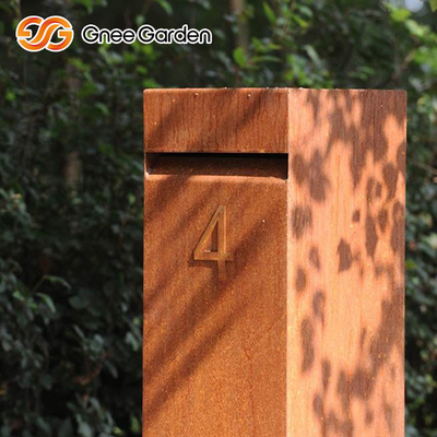 Corten Steel Rusted Outdoor Metal Furniture Steel Parcel Drop Box Multi Fungsi